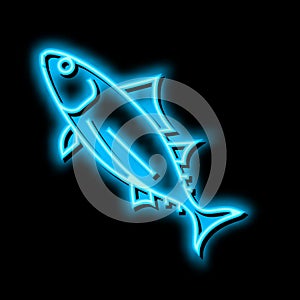 skipjack tuna neon glow icon illustration