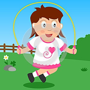 Skipping Girl in the Park