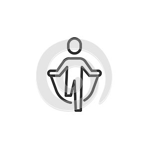 Skipping rope exercise line icon