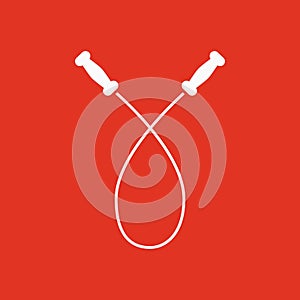 The skipping rope icon. Jumping-rope symbol. Flat