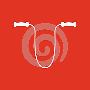 The skipping rope icon. Jumping-rope symbol. Flat