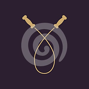 The skipping rope icon. Jumping-rope symbol. Flat