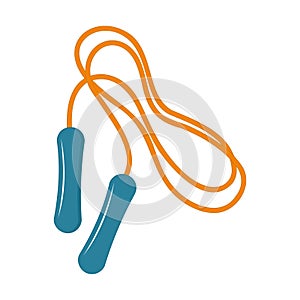 Skipping rope for sports and fitness, color flat style isolated illustration, icon design, decoration