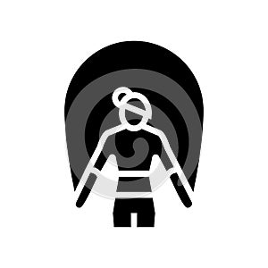 skipping rope training athlete glyph icon vector illustration
