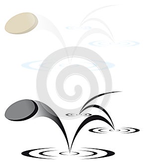 Skipping stone vector illustration photo