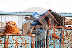 Skips in a scrap metal yard