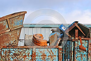 Skips in a scrap metal yard