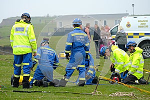 Skipsea, Yorkshire, UK, May 2023. Coastguard resue operation.