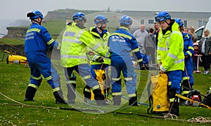 Skipsea, Yorkshire, UK, May 2023. Coastguard resue operation.