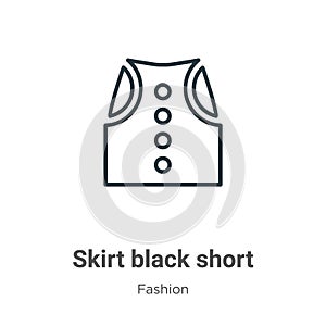 Skirt black short outline vector icon. Thin line black skirt black short icon, flat vector simple element illustration from