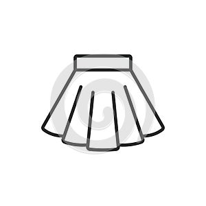 Skirt icon line design. Fashion, Style, Women s, Mini, Midi, Clothing vector illustrations. Skirt editable stroke icon.