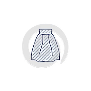 Skirt icon. skirt hand drawn pen style line icon