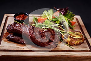 Skirt steak, grill and barbeque restaurant menu