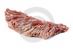 Skirt steak on a white background