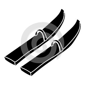 Skis icon in simple style