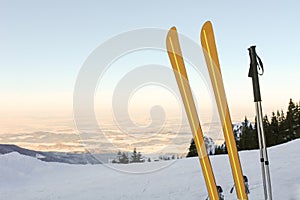 Skis and Mountain Panorama III