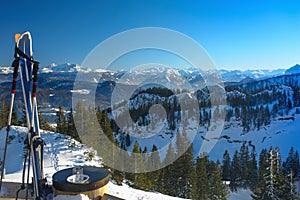Skis and Mountain Panorama V