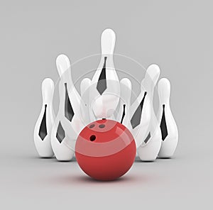 Skittle and bowling ball