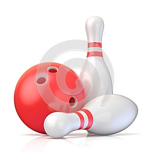 Skittles and bowling ball 3D