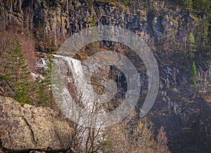 Skjervefossen Waterfall in Spring Landscape photo