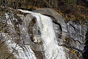 Skjervefossen Waterfall in Spring Landscape photo