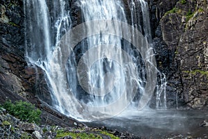 Skjervsfossen norwegian landmark cascade waterfall