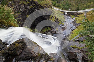 Skjervsfossen Waterfall from Above