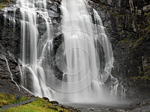 Skjervsfossen waterfall near Granvin and Voss in Norway