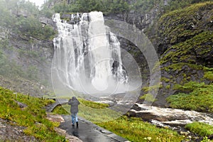 Skjervsfossen waterfall in Norway