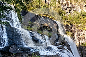 Skjervsfossen waterfall top part white water view