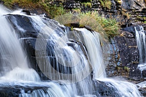 Skjervsfossen waterfall top part white water view