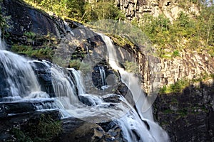 Skjervsfossen waterfall top part white water view