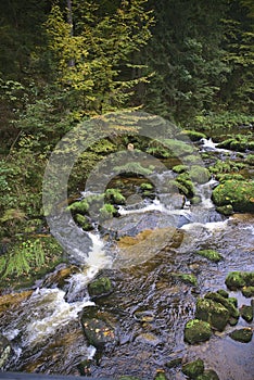 Sklarky waterfall in Sklarszka Poreba, Poland