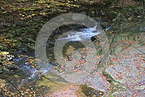 Sklarky waterfall in Sklarszka Poreba, Poland