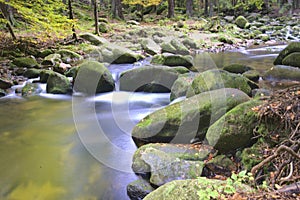 Sklarky waterfall in Sklarszka Poreba, Poland