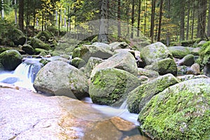Sklarky waterfall in Sklarszka Poreba, Poland