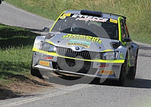 Rally car: Skoda fabia Wrc rally car at the Alba Rally on 28 July 2019