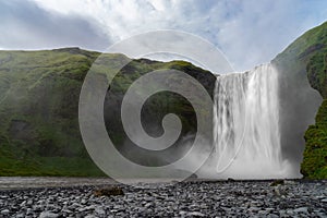 Skogafoss waterfall, the biggest waterfall in Skogar. Iceland