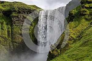 Skogafoss waterfall, located on the south coast of Iceland