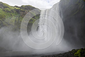Skogafoss waterfall, located on the south coast of Iceland