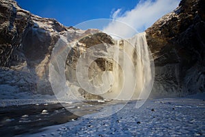 Skogafoss Waterfall in the Winter, Iceland