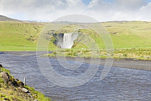 Skogafoss waterlfall iceland in summer