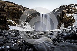 Skogafoss in the Winter in Iceland photo