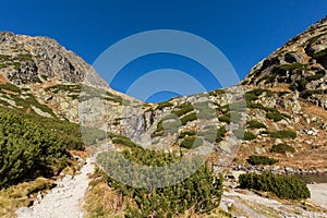 Skok waterfall. High Tatras mountains on a summer day.