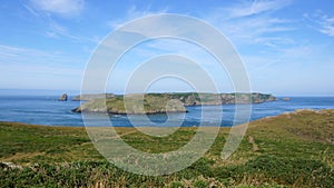 Skomer Island from Martin's Haven in Wales