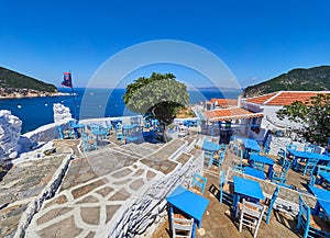 Skopelos town one of the Sporades Island in the Aegean Sea