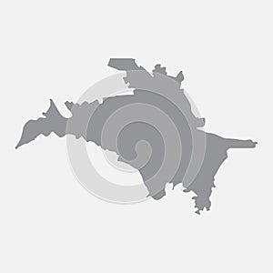 Skopje city map in gray on a white background photo