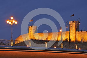 Skopje night scene photo