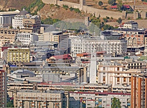 Skopje panorama buildings top view