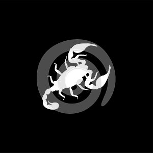 Skorpion Icon On Black Background. Black Flat Style Vector Illustration